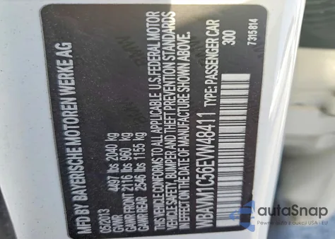 2014 BMW X1 Sdrive28I z USA, uszkodzony, nr VIN WBAVM1C56EVW48411